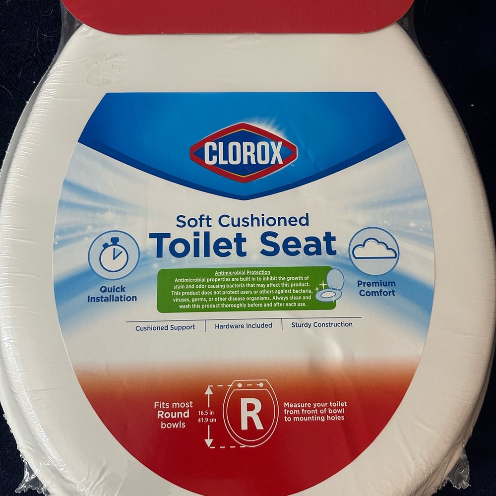 Clorox White Cushioned Toilet Seat